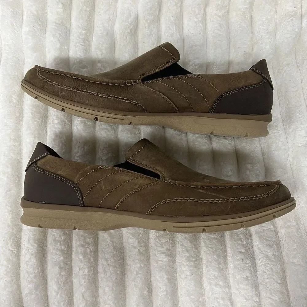 Clark’s Men’s Slip On Leather Shoes Tan 12M